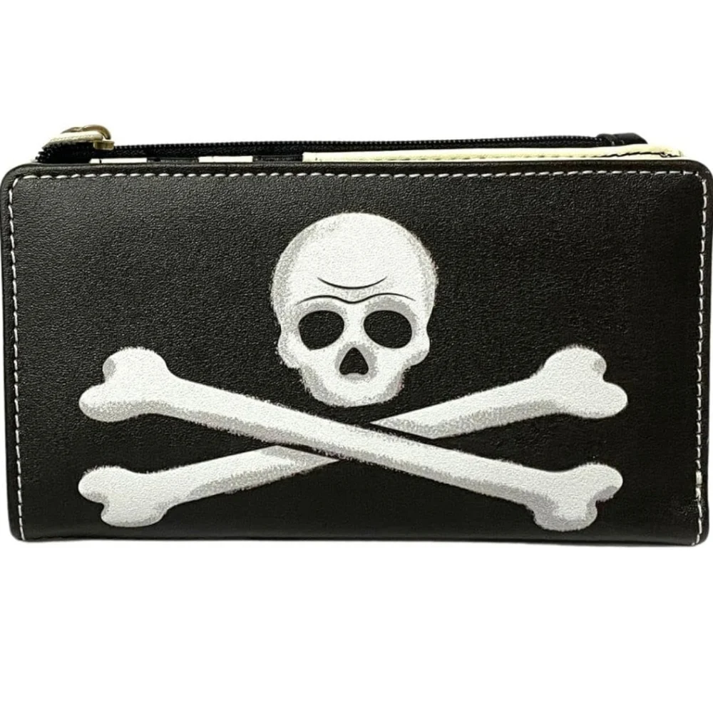 Loungefly Disney's Peter Pan Exclusive Captain Hook Pirate Skull‎ Flap Wallet